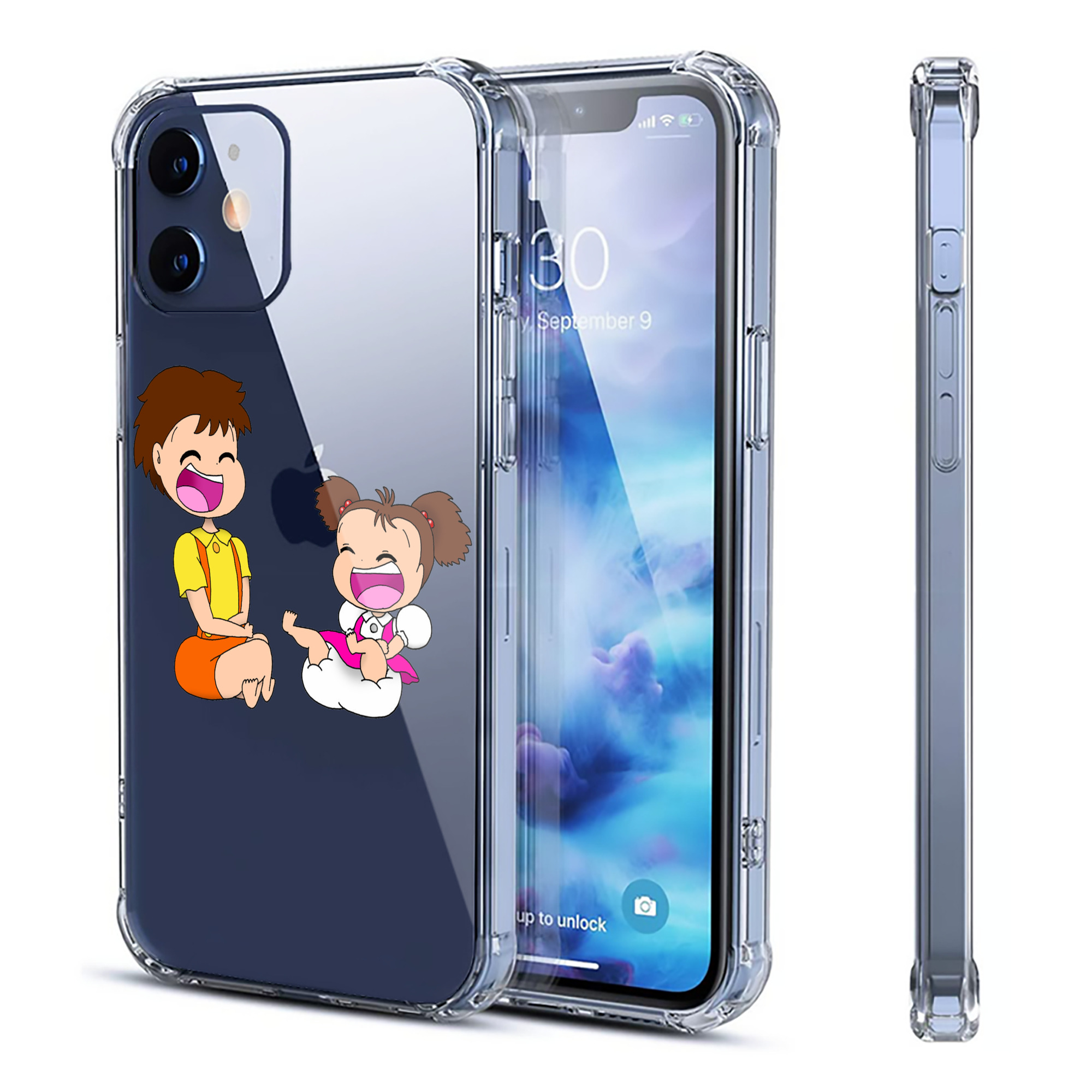 （画像用） となりのトトロ 草壁メイ 草壁サツキ My Neighbor Totoro Satsuki Kusakabe Mei Kusakabe 【iPhone 12シリーズ対応】透明スマホケース（クリアソフトケース）